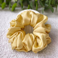 Light Yellow Silk Scrunchies