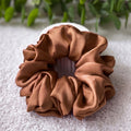 Camel Brown Silk Scrunchies